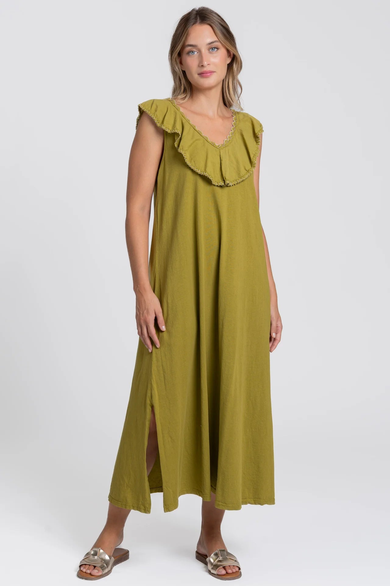 VESTIDO COLLAR VERDE