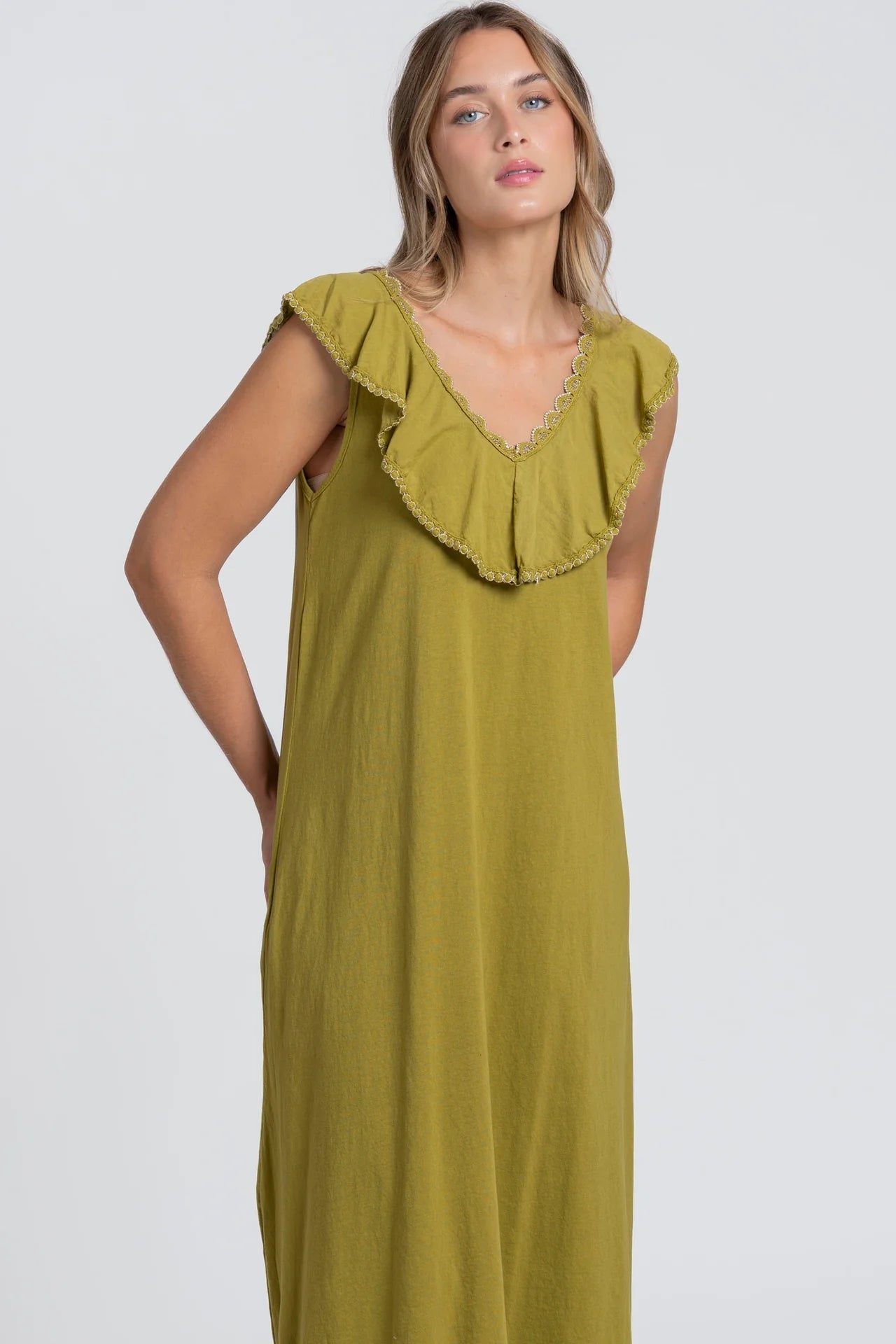 VESTIDO COLLAR VERDE