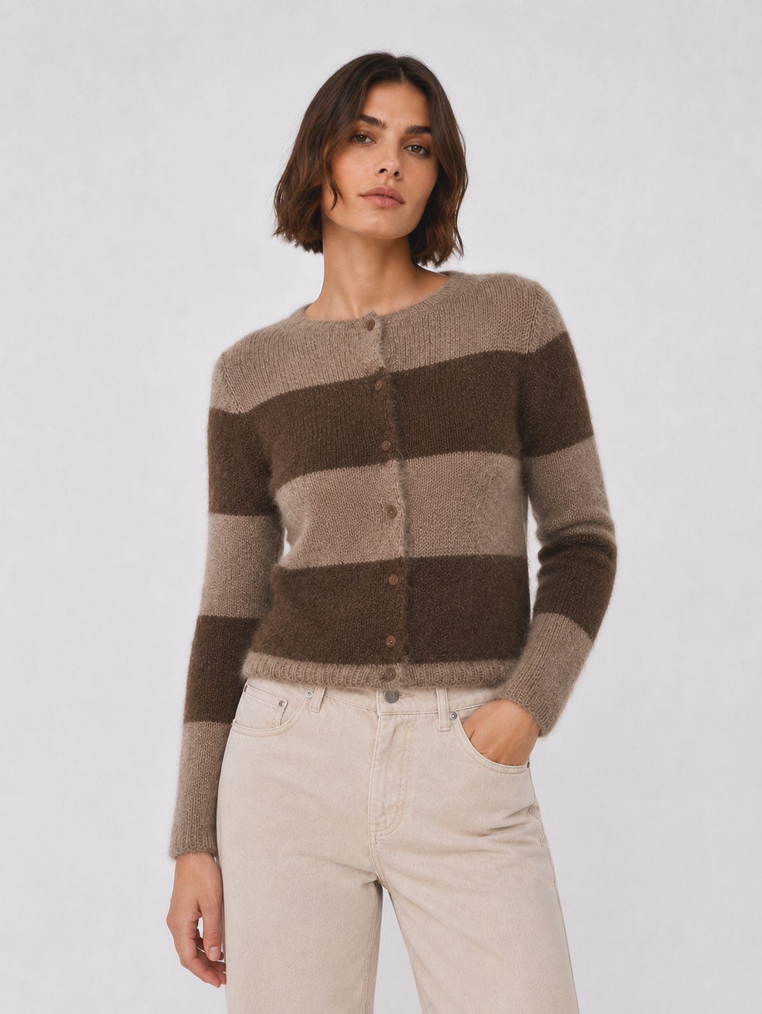 CARDIGAN ALEN BLOQUE MARRON