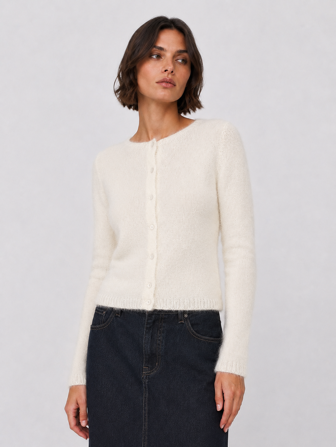 CARDIGAN ALEN LISO CRUDO