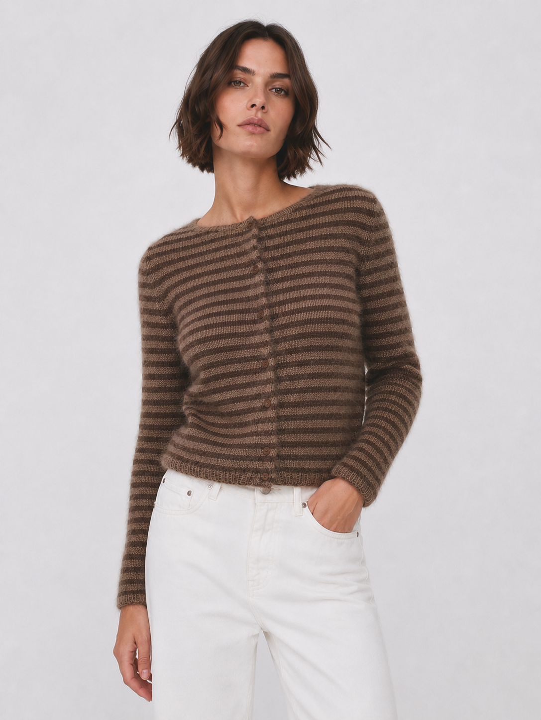 CARDIGAN ALEN RAYA MARRON